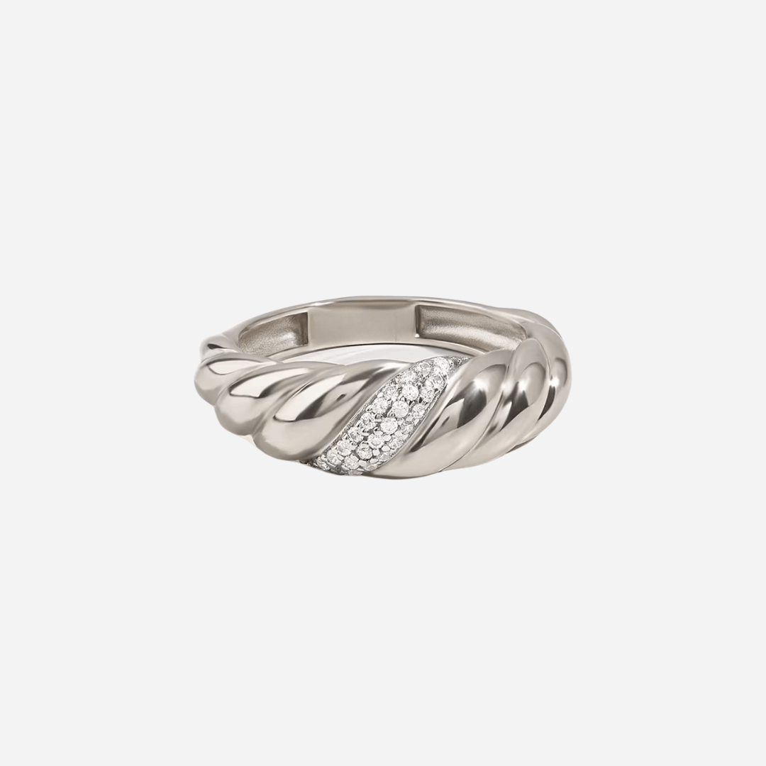 Cubic Zirconia Croissant Ring