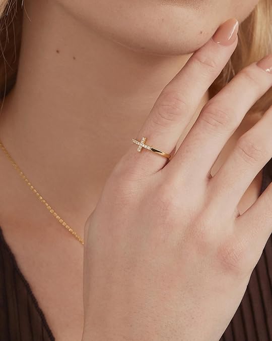 Cubic Zirconia Cross Ring