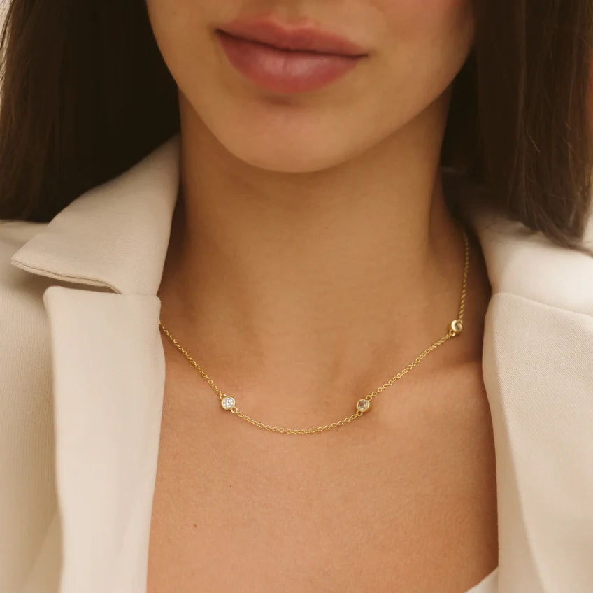Cubic Zirconia Link Necklace