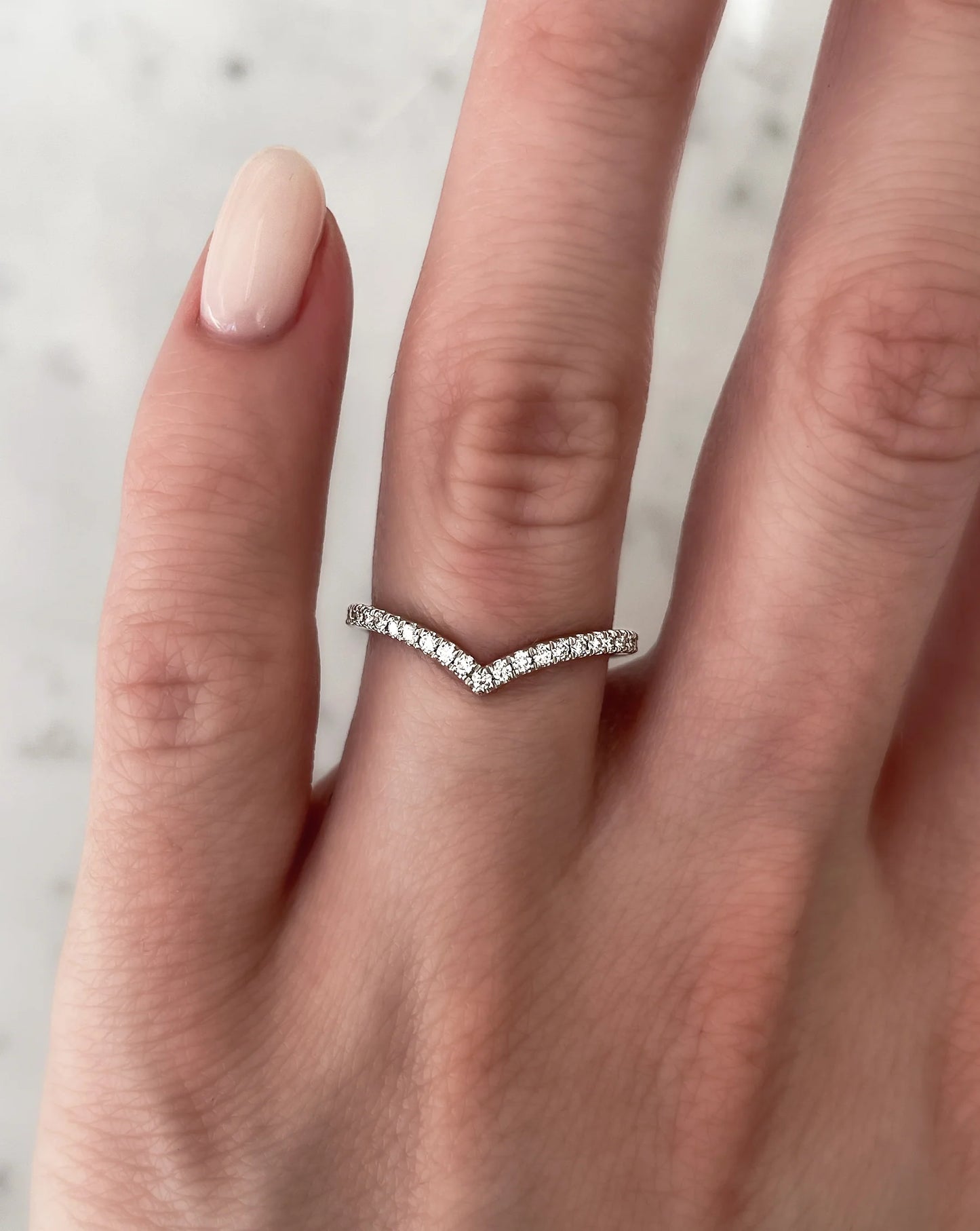 Cubic Zirconia V Shape Ring