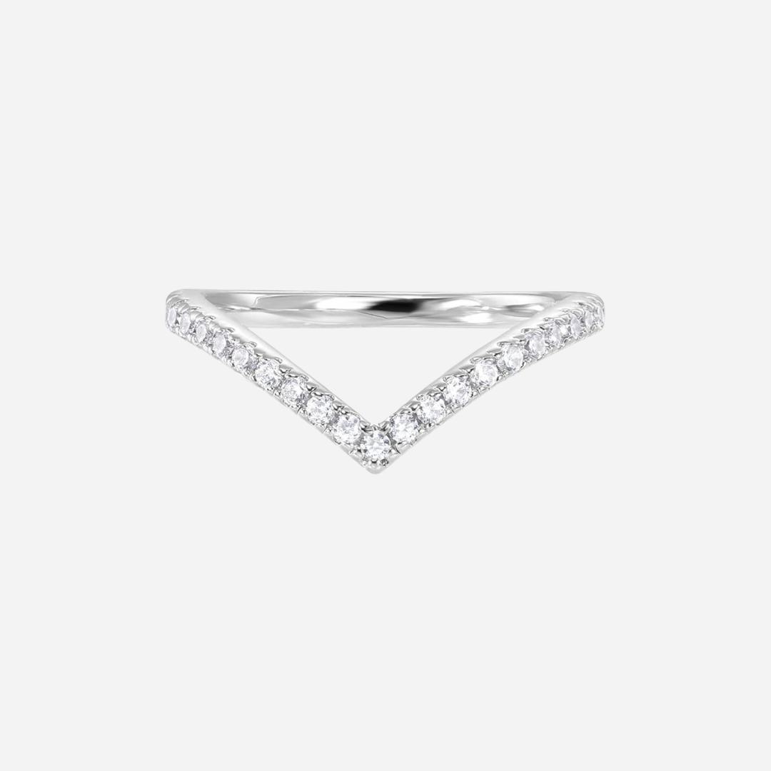 Cubic Zirconia V Shape Ring