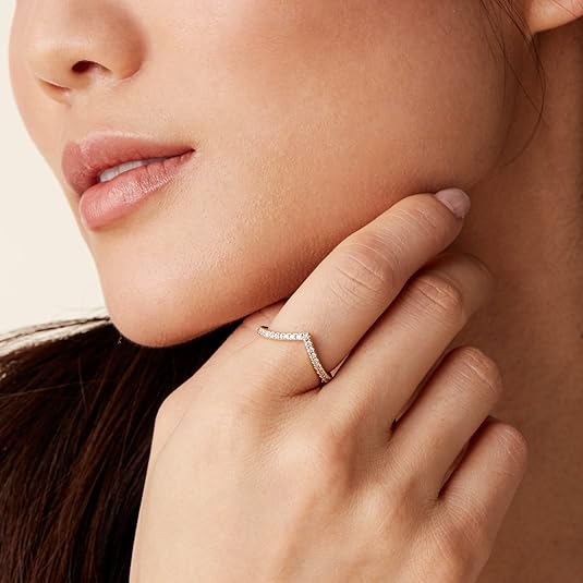 Cubic Zirconia V Shape Ring
