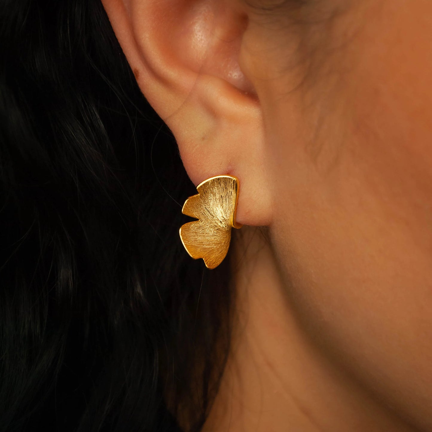 Ginkgo Leaf Stud Earrings