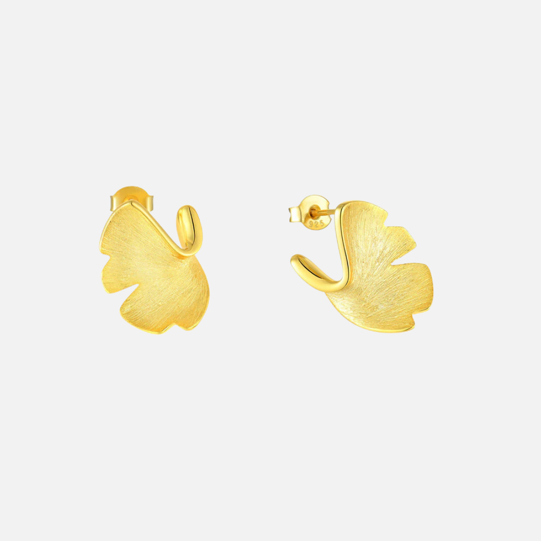 Ginkgo Leaf Stud Earrings