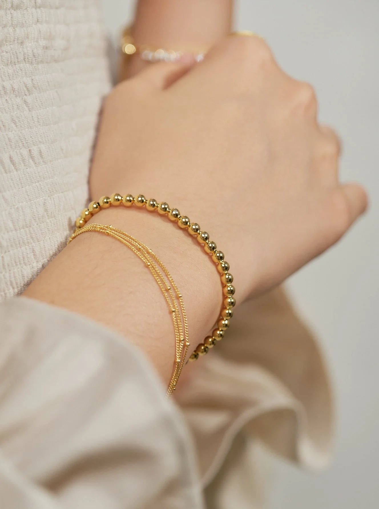 14K Gold Plated Ball Bracelet