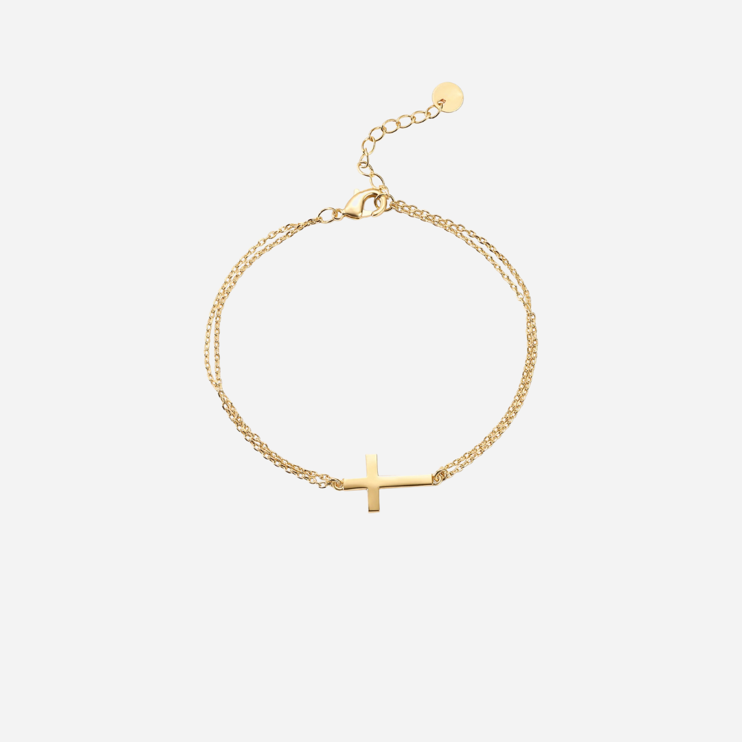 14K Gold Plated Cross Bracelet