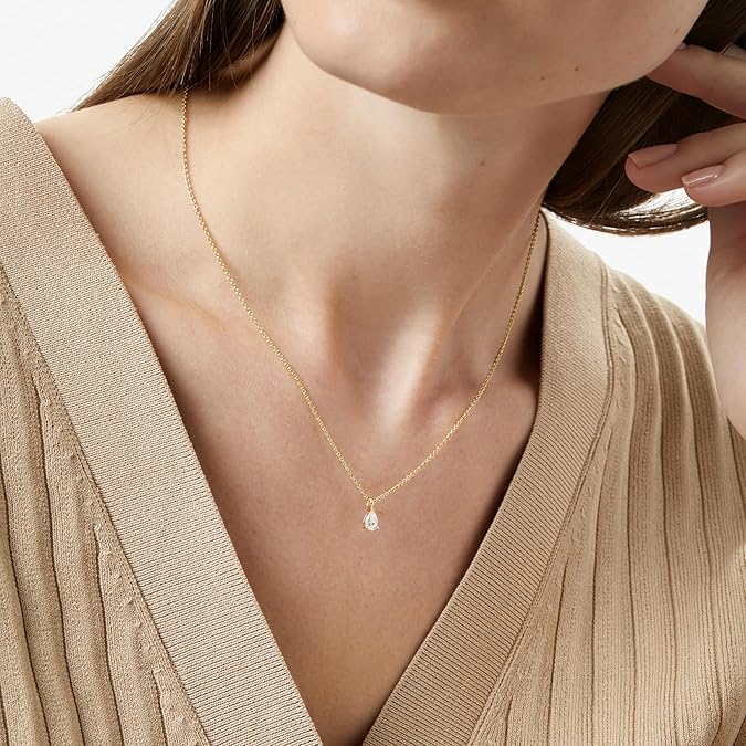 Pear CZ Necklace