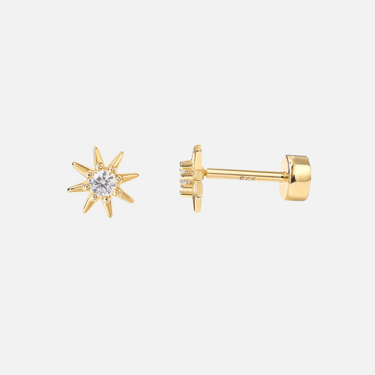 14K Gold Plated Star Studs