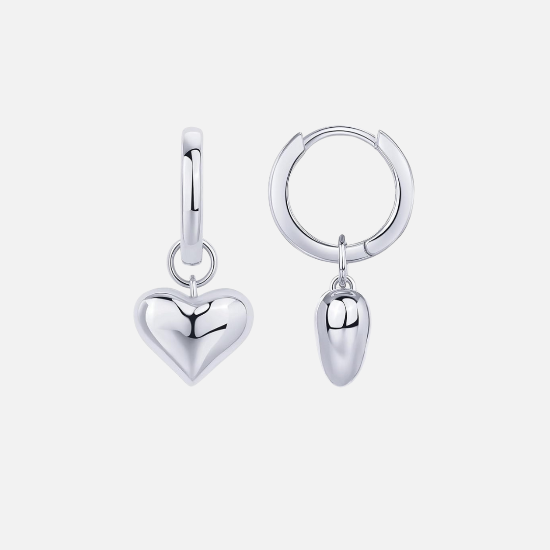 Heart Charm Huggie Earrings