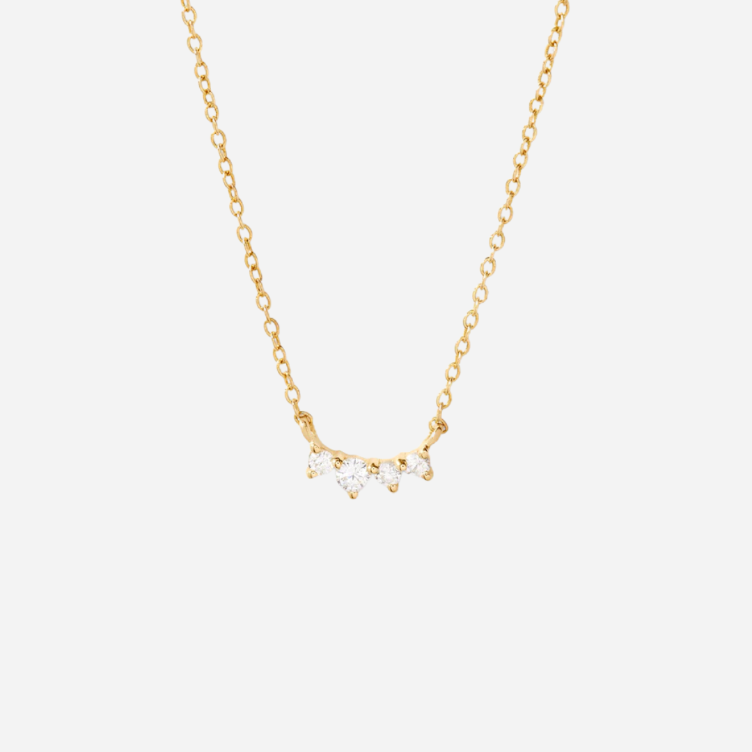 Layered Dainty CZ Gold Necklace