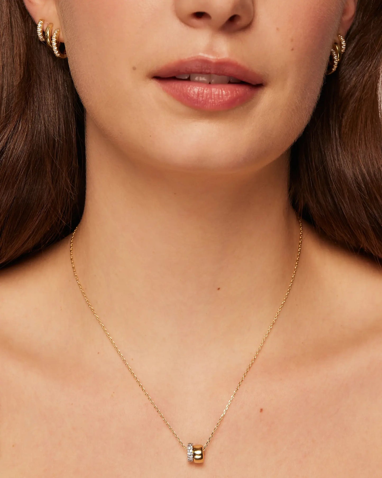 Luxe Duo Circle Pendant Necklace
