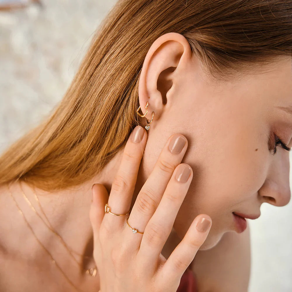 Minimalist Heart Hoop Earrings
