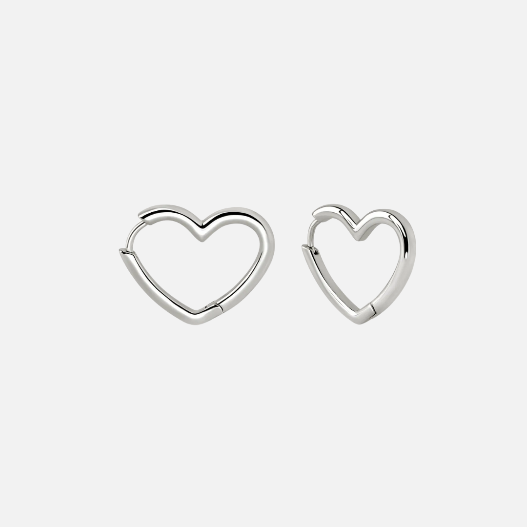 Minimalist Heart Hoop Earrings