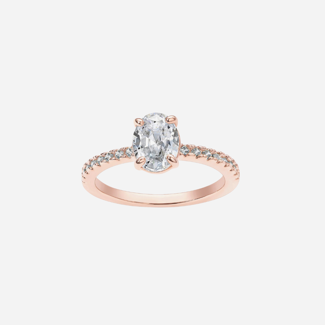 Oval CZ Engagement Ring