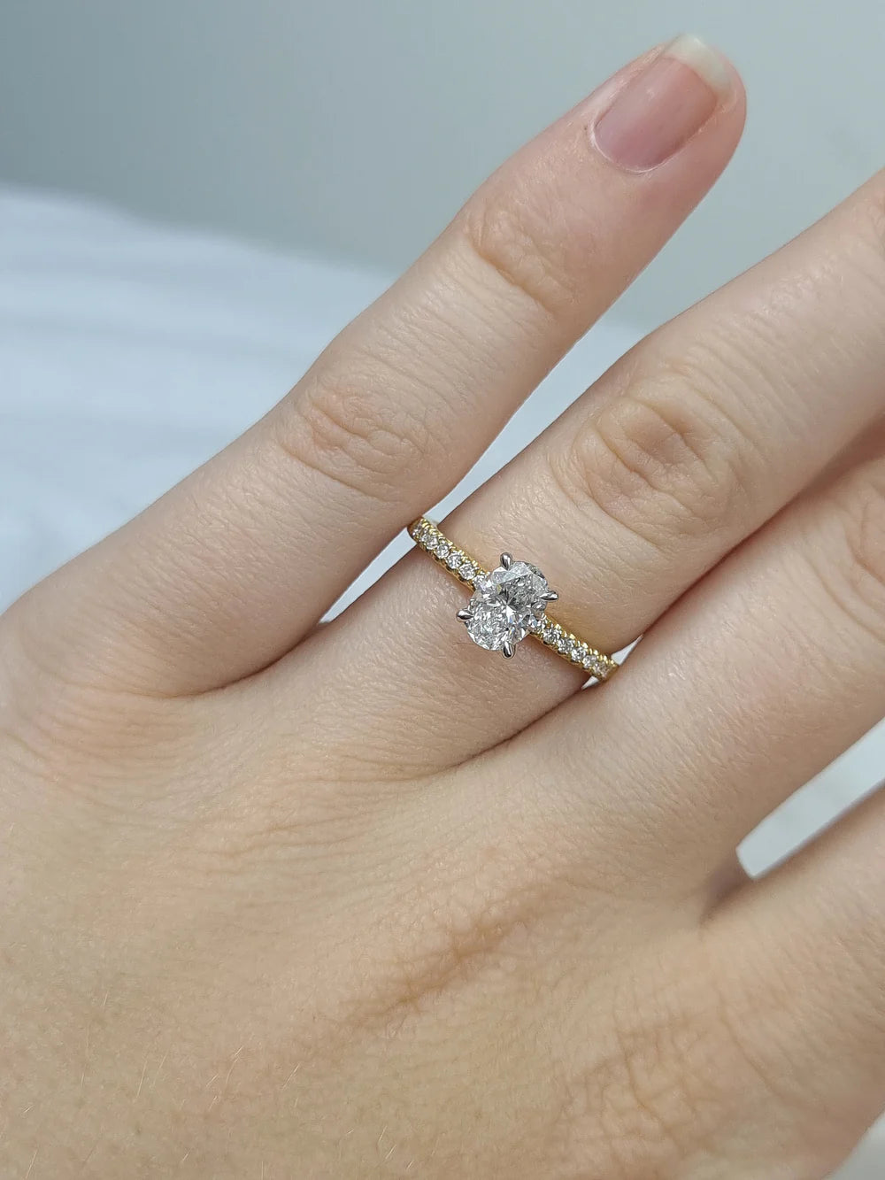 Oval CZ Engagement Ring