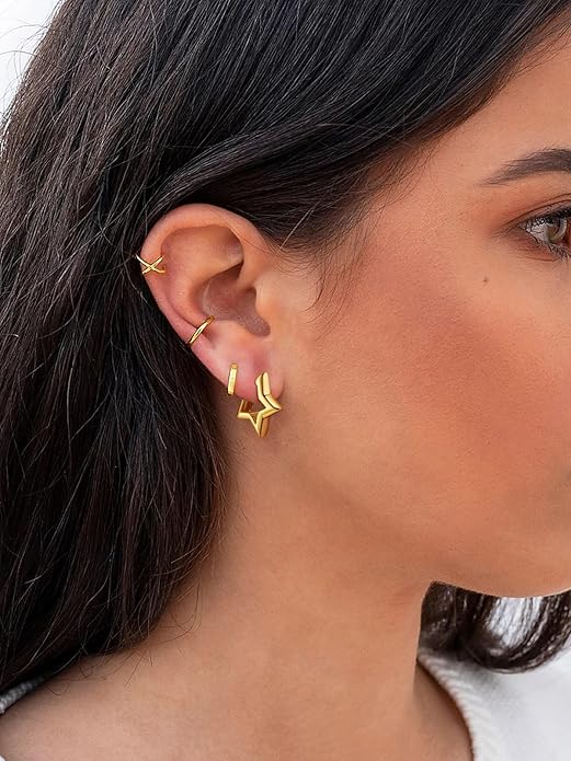 Star Huggie Earrings
