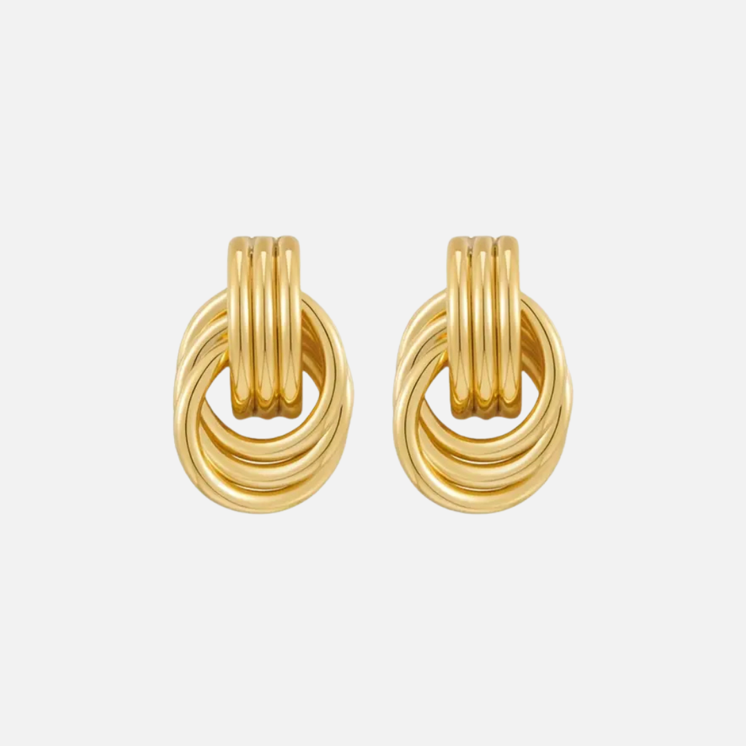 Triple Hoop Love Knot Earrings