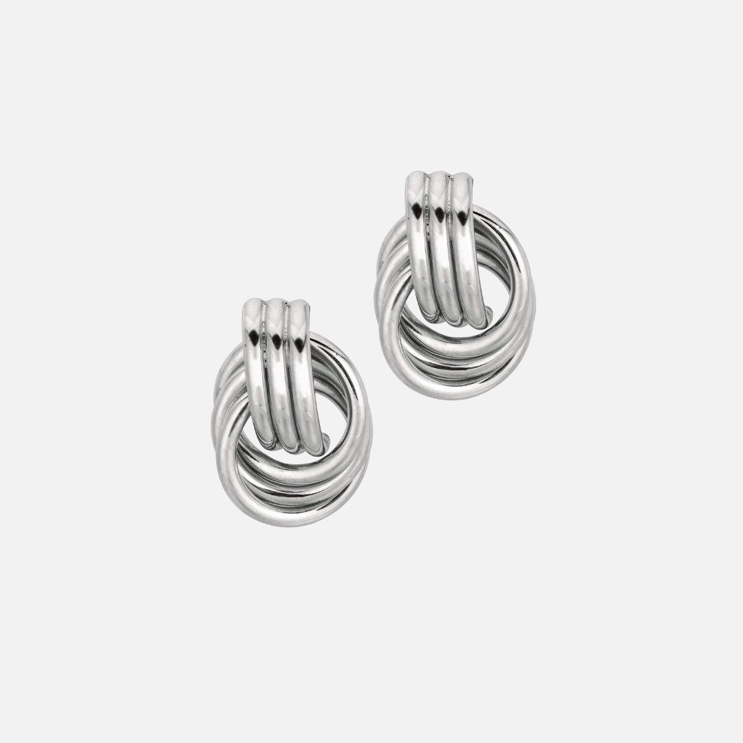 Triple Hoop Love Knot Earrings