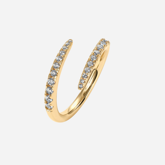 14K Gold Plated Twisted CZ Ring