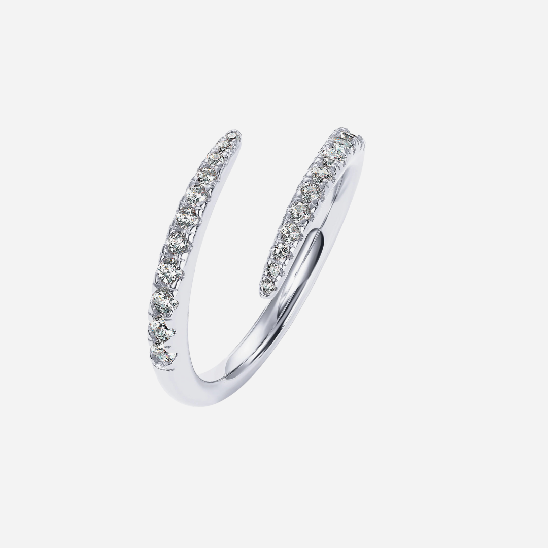 14K Gold Plated Twisted CZ Ring