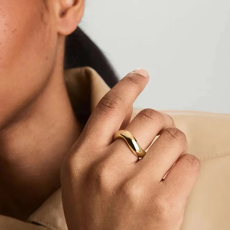 Wavy Gold Stackable Ring