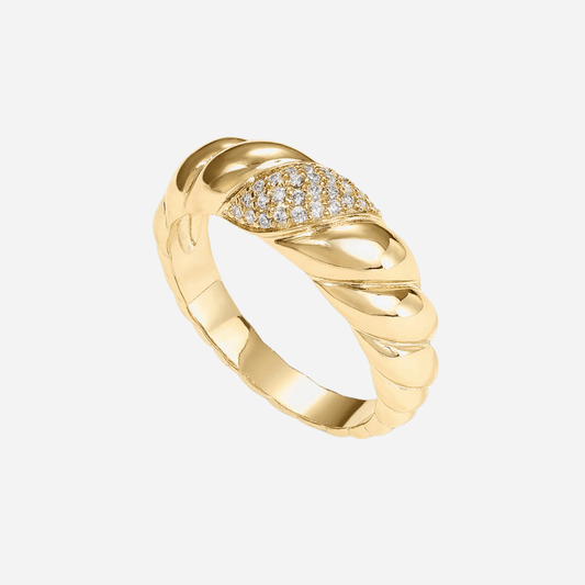 Cubic Zirconia Croissant Ring