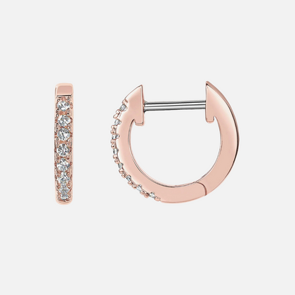 14K Gold Plated Cubic Zirconia Hoop Earrings