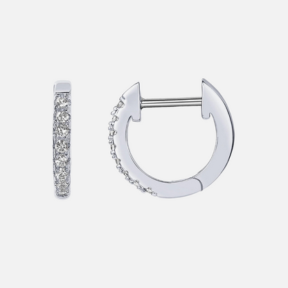 14K Gold Plated Cubic Zirconia Hoop Earrings