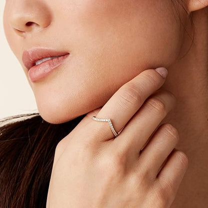 Cubic Zirconia V Shape Ring