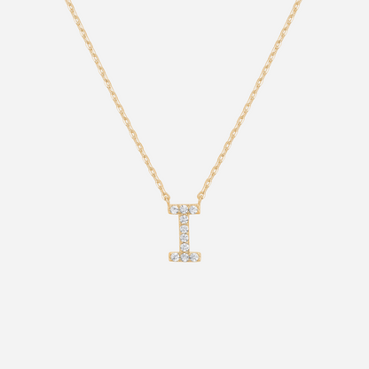 14K Gold Plated Diamond Initial Necklace