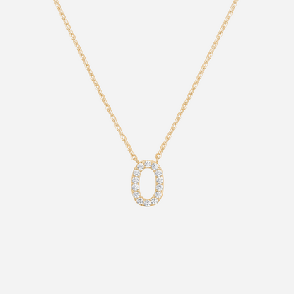 14K Gold Plated Diamond Initial Necklace