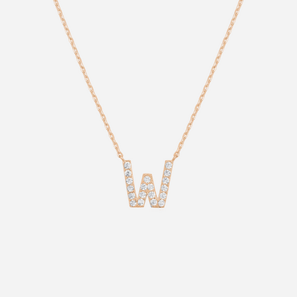 14K Gold Plated Diamond Initial Necklace