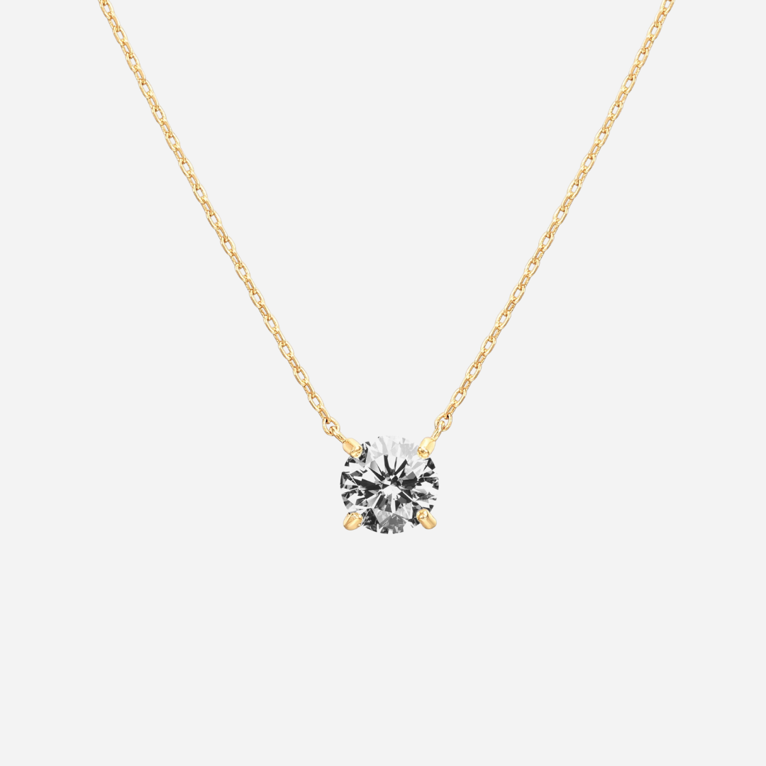 14K Gold Plated Diamond Pendant Necklace