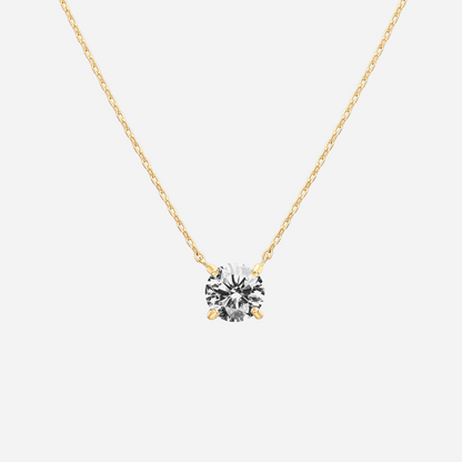 14K Gold Plated Diamond Pendant Necklace