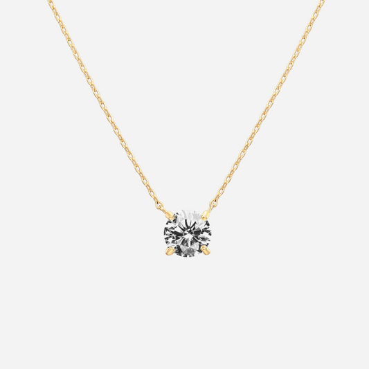 14K Gold Plated Diamond Pendant Necklace