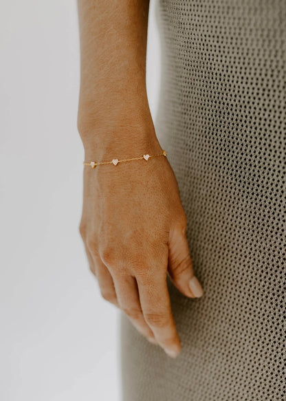 Gold Heart Charm Bracelet
