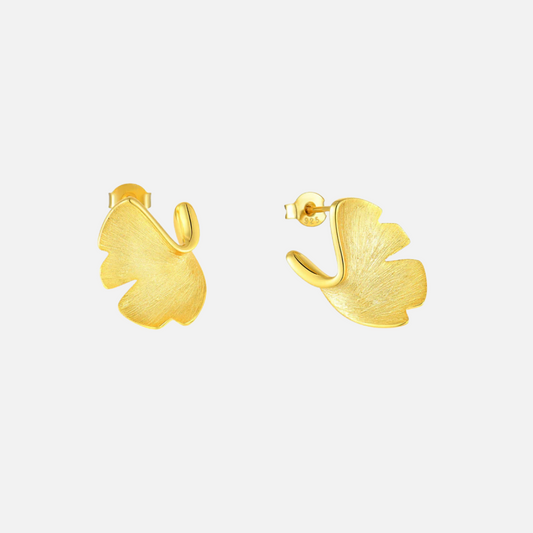 Ginkgo Leaf Stud Earrings