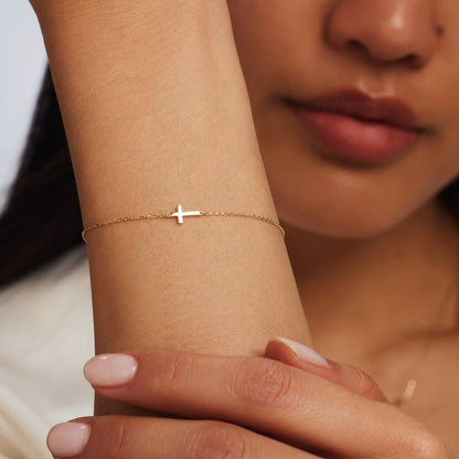 14K Gold Plated Cross Bracelet