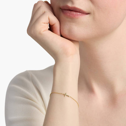 14K Gold Plated Cross Bracelet