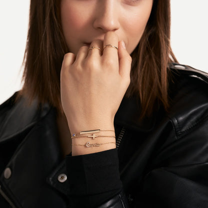 14K Gold Plated Cross Bracelet