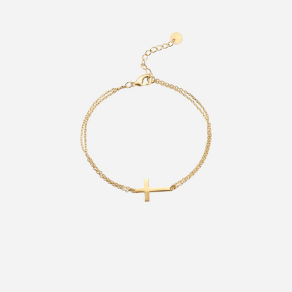 14K Gold Plated Cross Bracelet