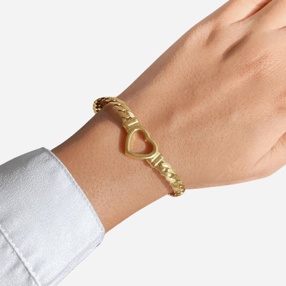 Open Heart Charm Bracelet