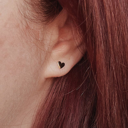 Gold Heart Stud Earrings
