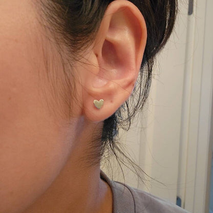 Gold Heart Stud Earrings