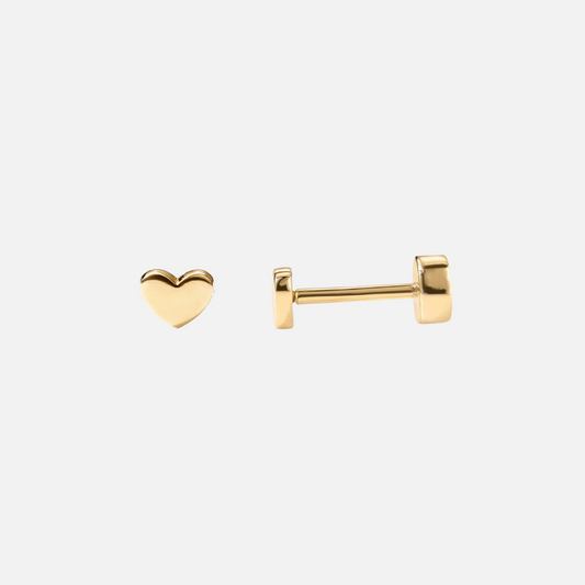 Gold Heart Stud Earrings