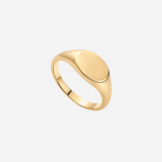Gold Oval Signet Ring