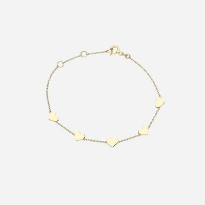 Gold Heart Charm Bracelet