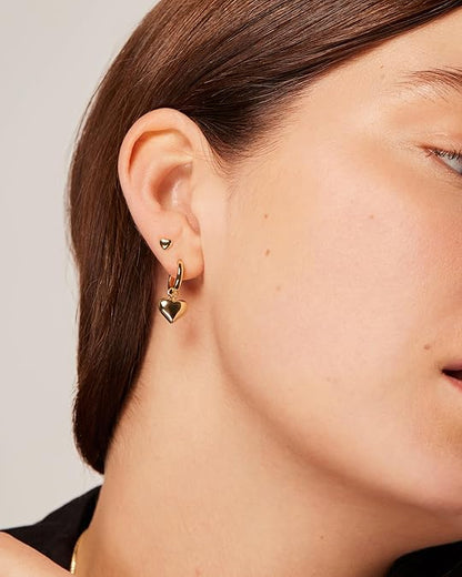 Heart Charm Huggie Earrings
