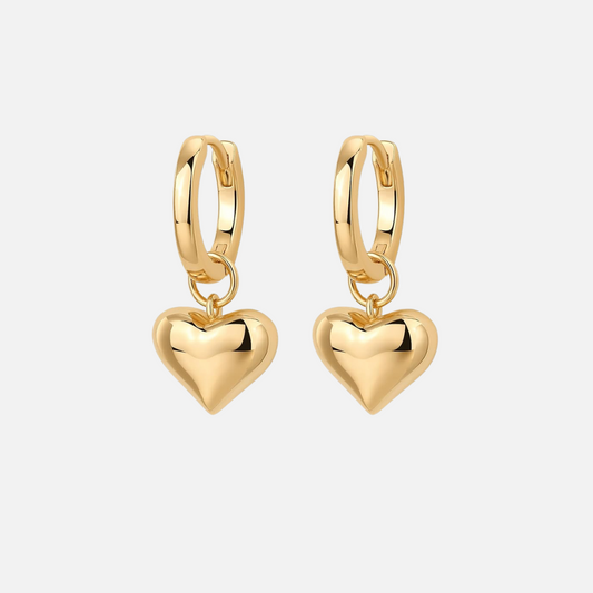 Heart Charm Huggie Earrings
