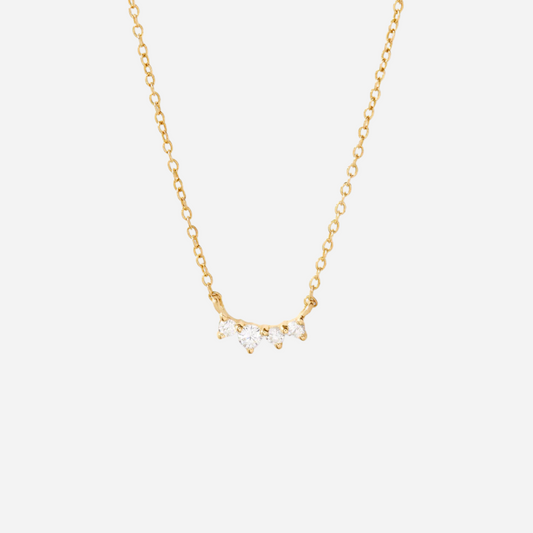 Layered Dainty CZ Gold Necklace